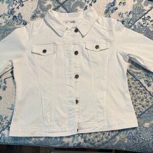 White stretch denim jacket